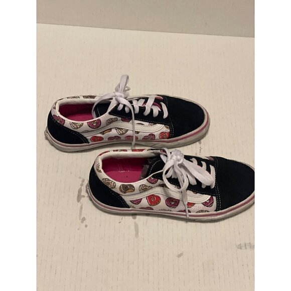 Vans Old Skool Black/White/Pink Sneakers, Donut Pattern, Juniors Size 4.5 US - Picture 5 of 8